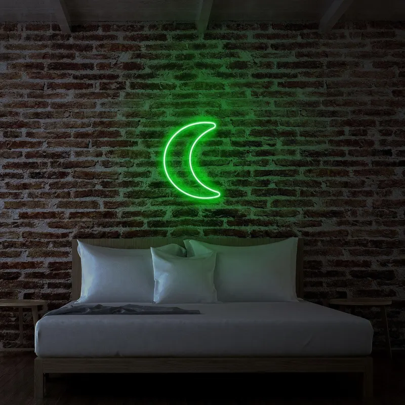 Aplica de Perete Neon Semi Luna - Verde