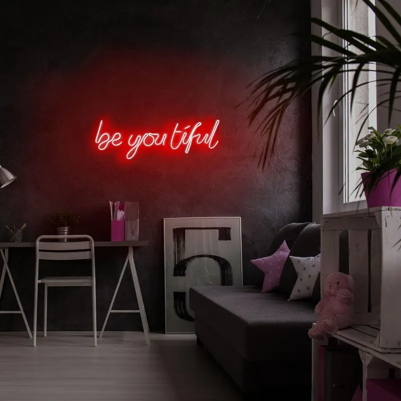 Aplica de Perete Neon Be you tiful - Rosu