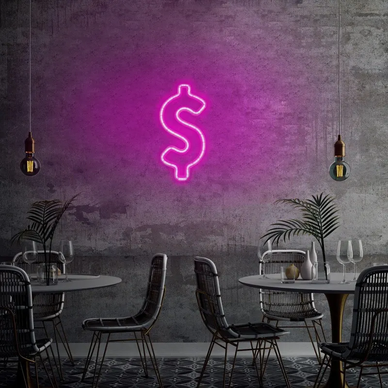 Aplica de Perete Neon Dollar Sign - Roz