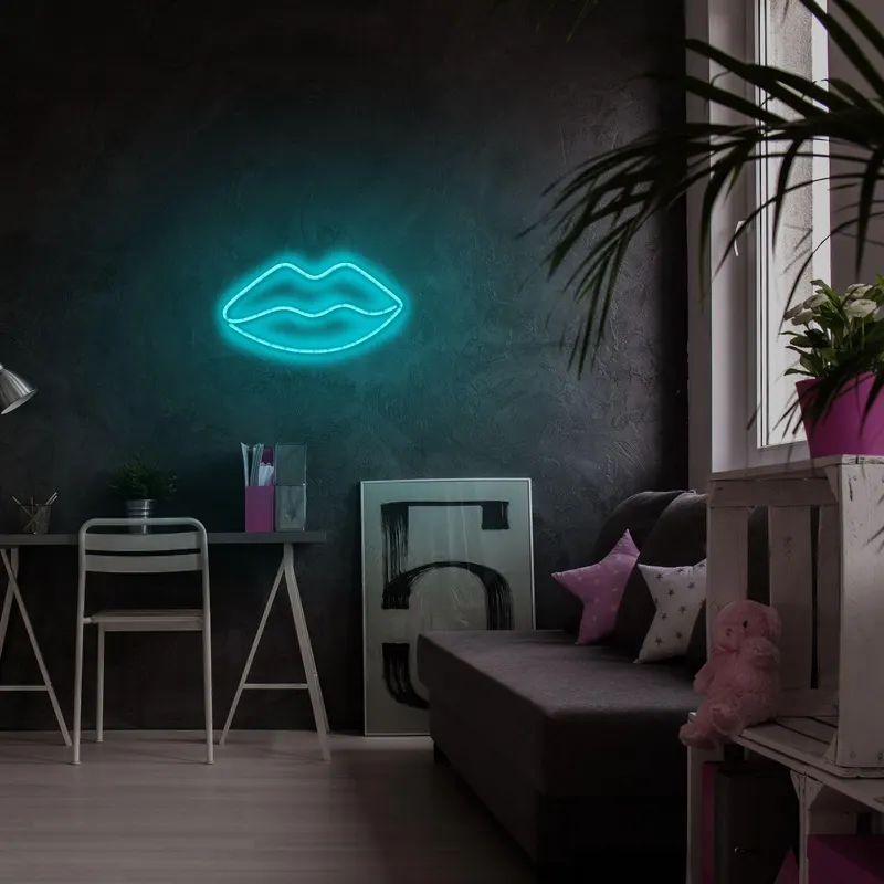 Aplica de Perete Neon Lips - Albastru