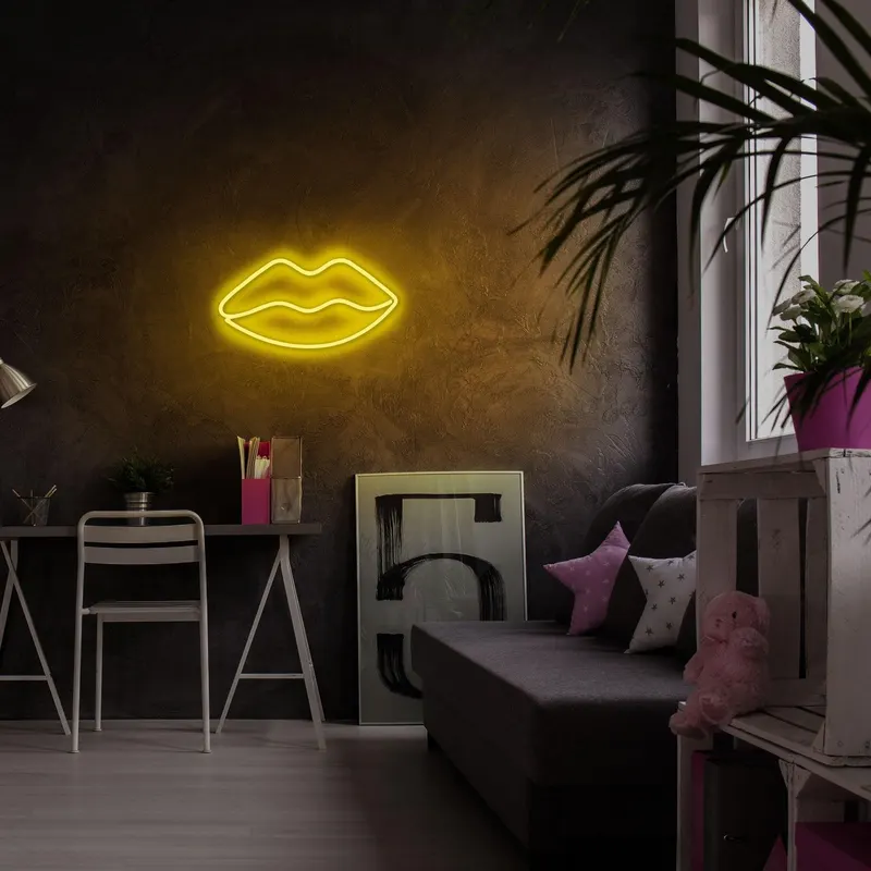 Aplica de Perete Neon Lips - Galben