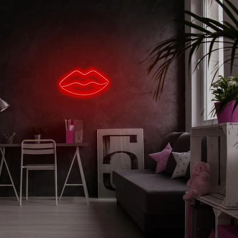 Aplica de Perete Neon Lips - Rosu