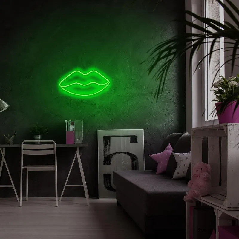 Aplica de Perete Neon Lips - Verde