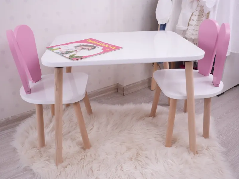 Mobilier Iepuraș Set de două scaune 30x25 - PinknWhite