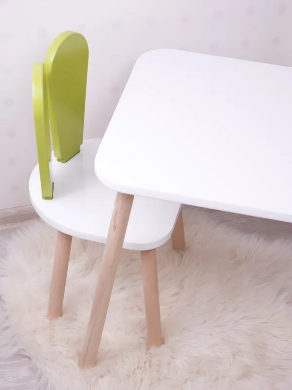 Mobilier Iepuraș Set de două scaune 30x25 - Pistachio Green nWhite