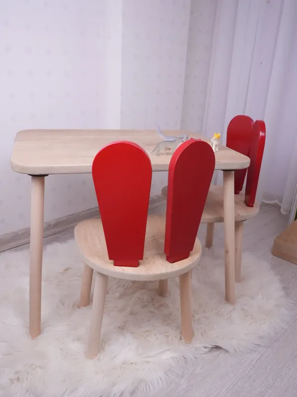 Mobilier Iepuraș Set de două scaune 30x25 - Red nBrown