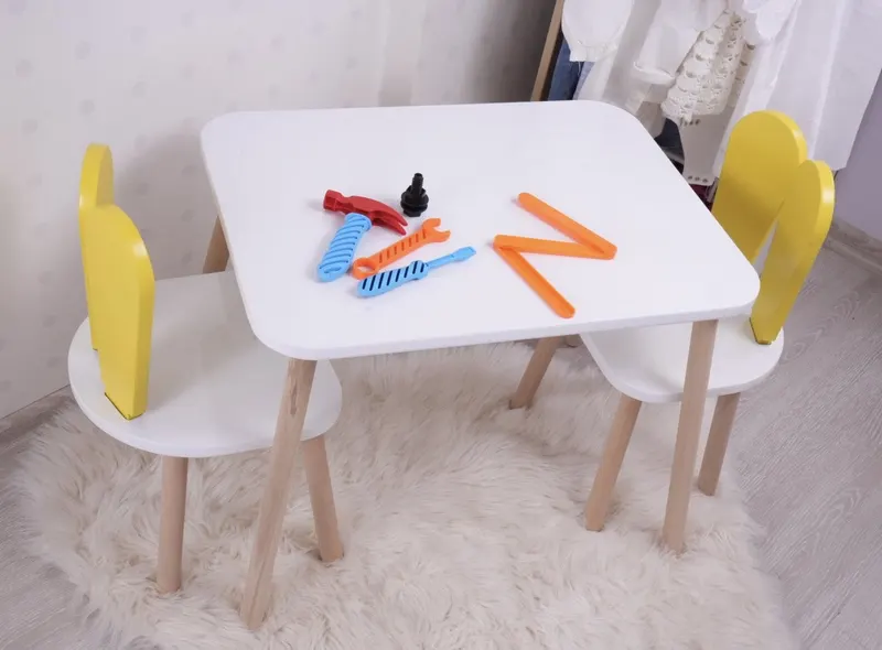 Mobilier Iepuraș Set de două scaune 30x25 - YellownWhite