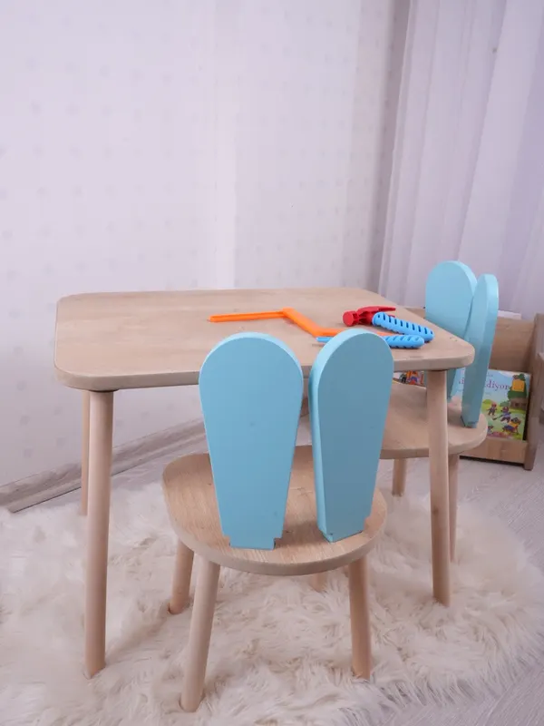 Mobilier Iepuraș Set de două scaune 30x25 - Baby Blue nBrown