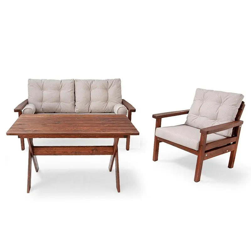 Set De Lounge De Gradina Ceylan, 3 Piese - Crem