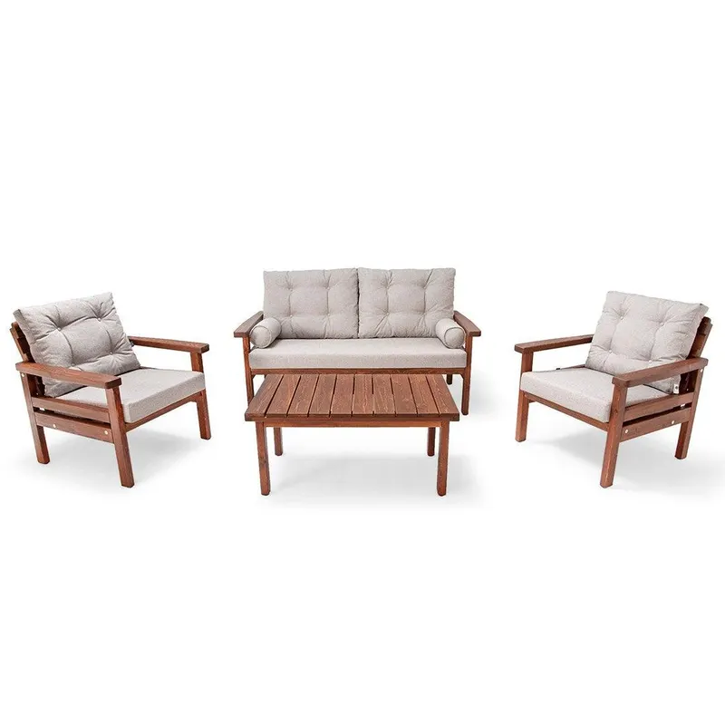 Set De Lounge De Gradina Ozgur, 4 piese - Natur