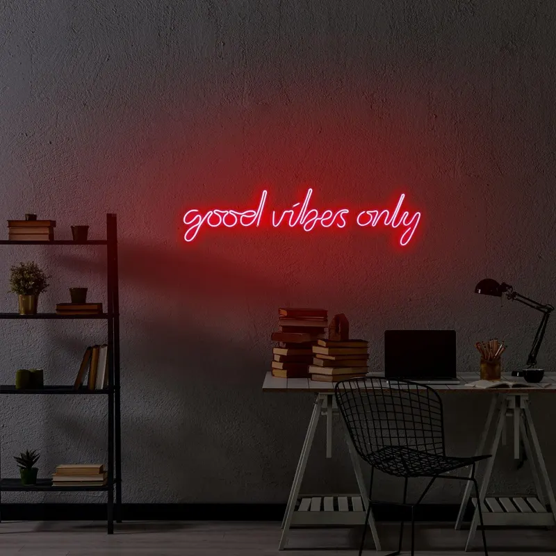 Aplica de Perete Neon Good Vibes Only - Rosu
