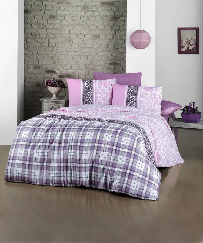Set Lenjerie de pat double, 200 x 220 cm - Multicolor