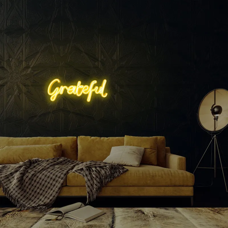 Aplica de Perete Neon Gratefu - Galben