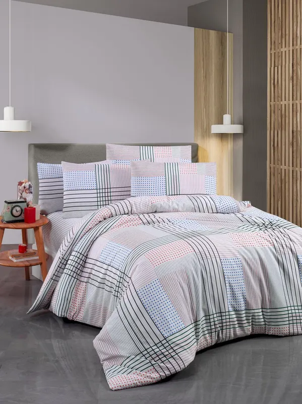Set Lenjerie de pat double, 200 x 220 cm - Multicolor