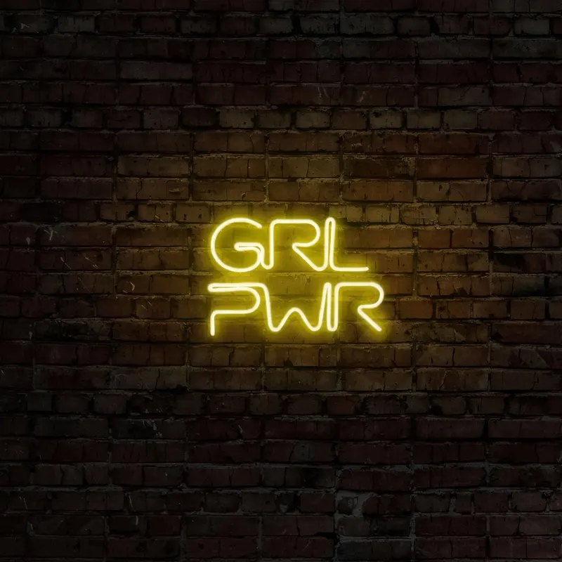 Aplica de Perete Neon Girl Power - Galben