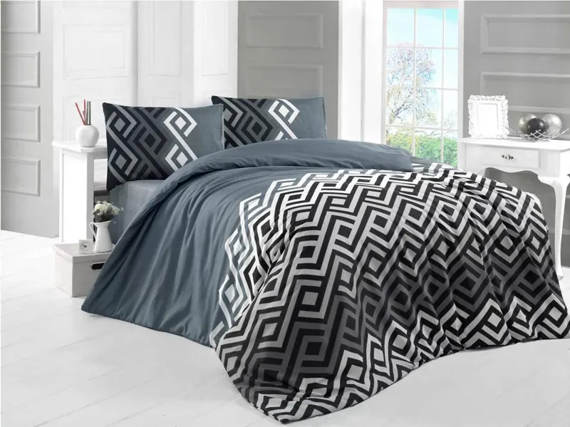 Set Lenjerie de pat double, 200 x 220 cm - Multicolor
