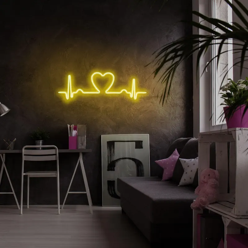 Aplica de Perete Neon Love Rhythm - Galben