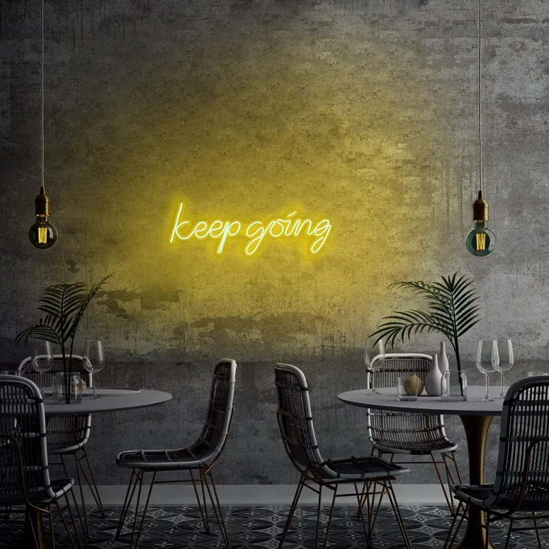 Aplica de Perete Neon Keep Going - Galben