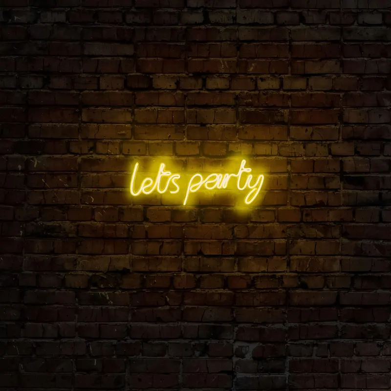 Aplica de Perete Neon Lets Party - Galben