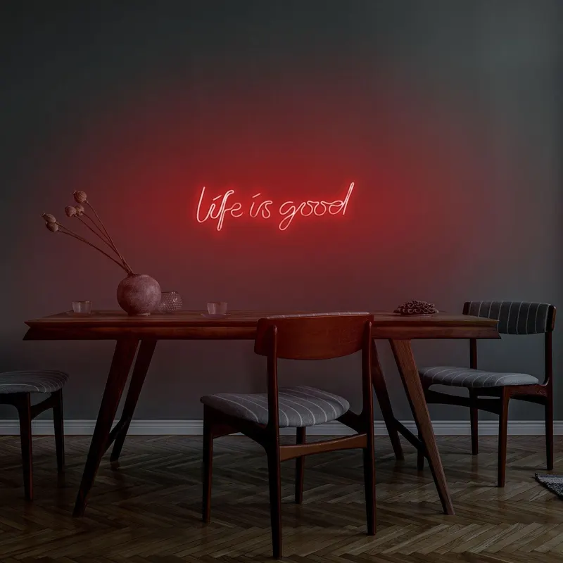 Aplica de Perete Neon Life Is Good - Rosu