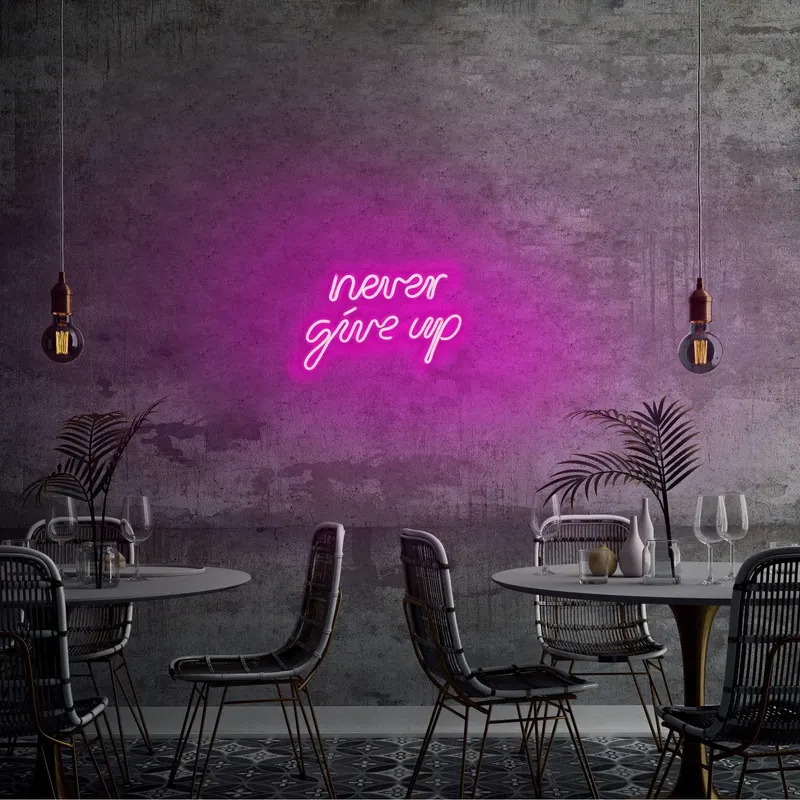 Aplica de Perete Neon Never Give Up - Roz