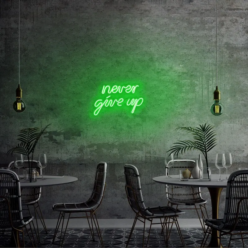 Aplica de Perete Neon Never Give Up - Verde