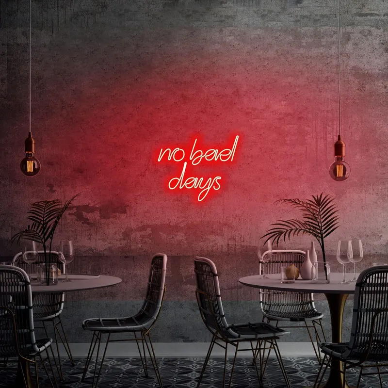 Aplica de Perete Neon No Bad Days - Rosu