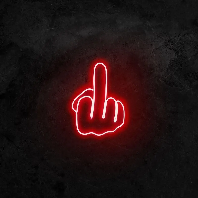 Aplica de Perete Neon Middle Finger - Rosu