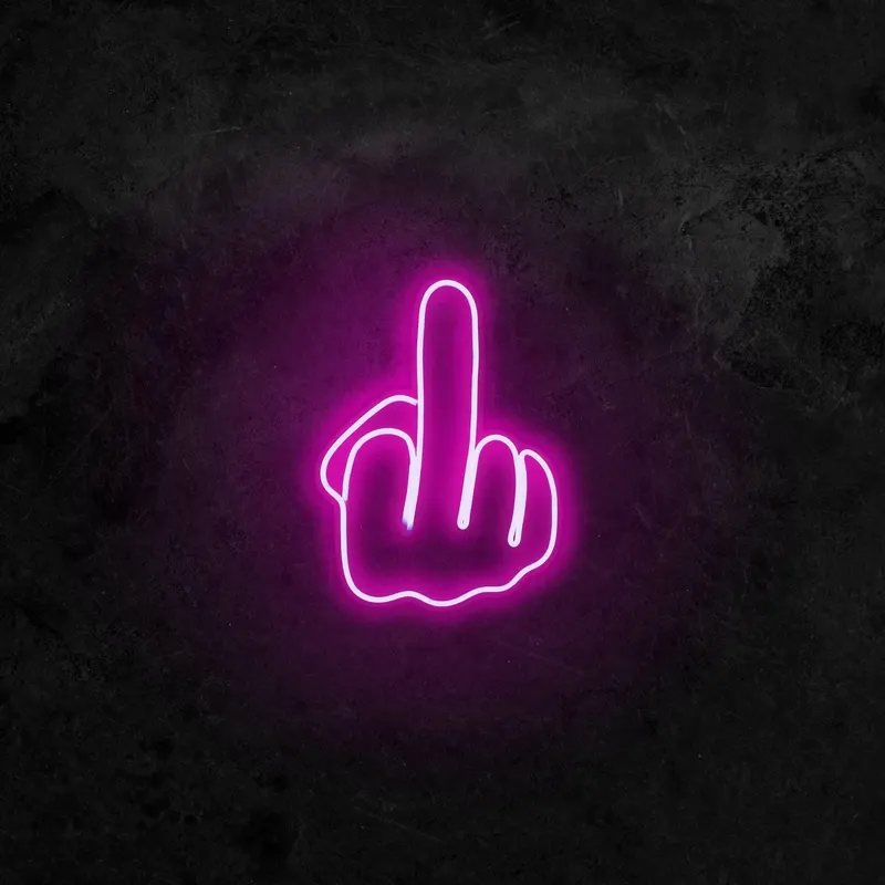 Aplica de Perete Neon Middle Finger - Roz