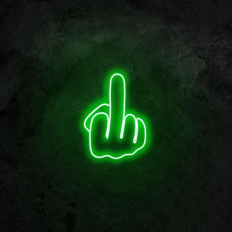 Aplica de Perete Neon Middle Finger - Verde