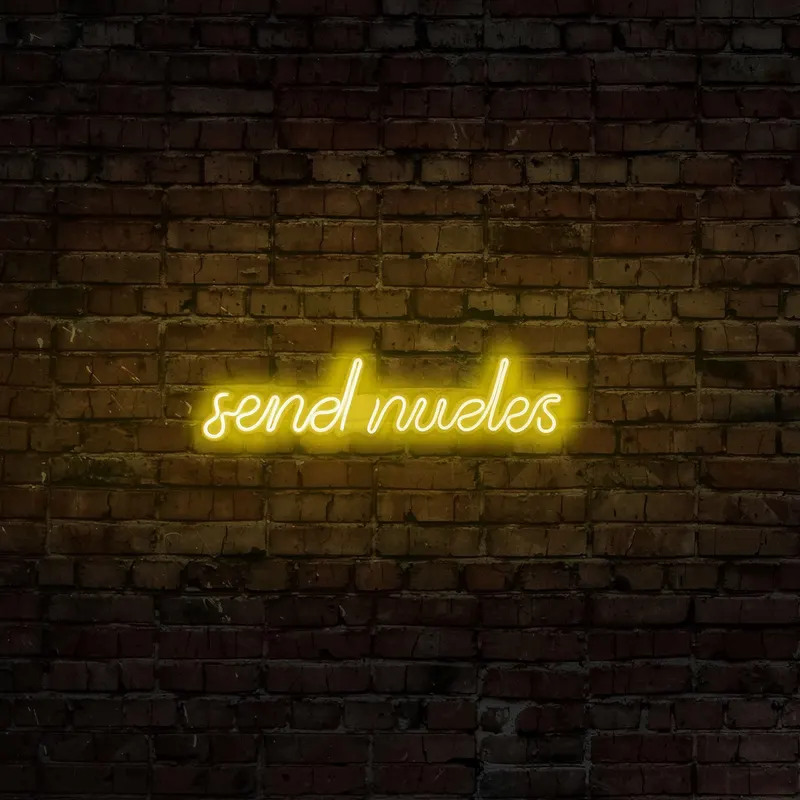 Aplica de Perete Neon Send Nudes - Galben