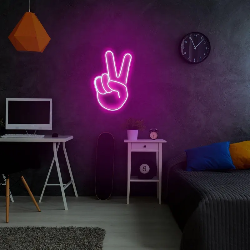 Aplica de Perete Neon Victory Sign - Roz