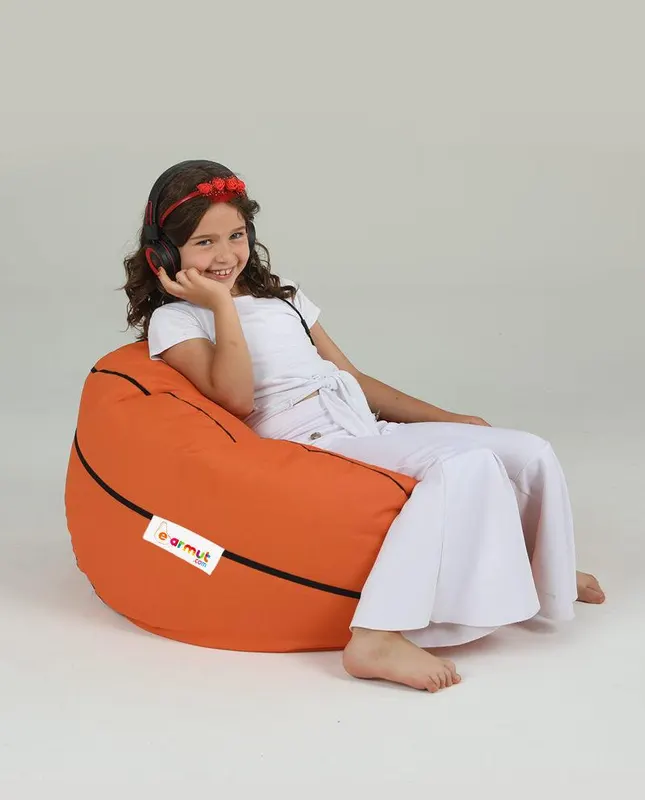Fotoliu puf Gradina pentru copii Stil Minge, Football Bean Bag, Ferndale, 70 x 70 x 45 cm - Rosu