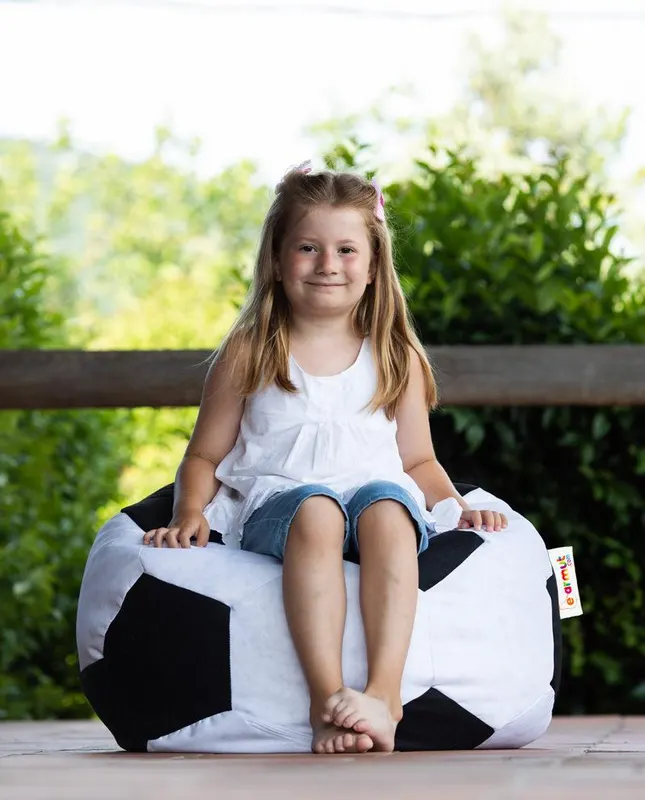 Fotoliu puf Gradina pentru copii Stil Minge, Football Bean Bag, Ferndale, 70 x 70 x 45 cm - arsiv7