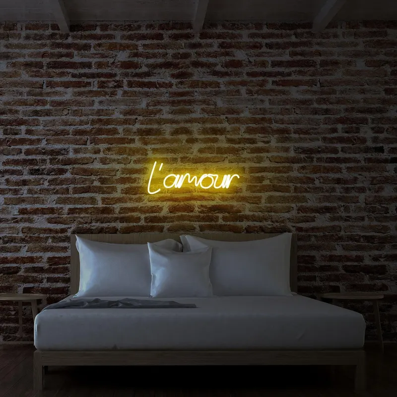 Aplica de Perete Neon L'amour - Galben
