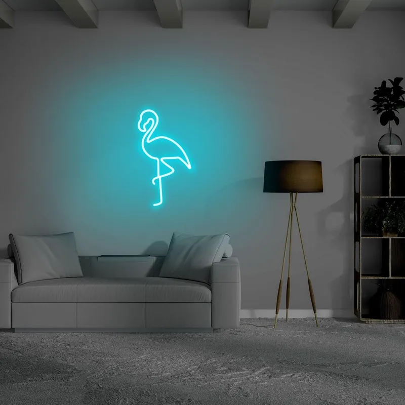 Aplica de Perete Neon Flamingo - Albastru