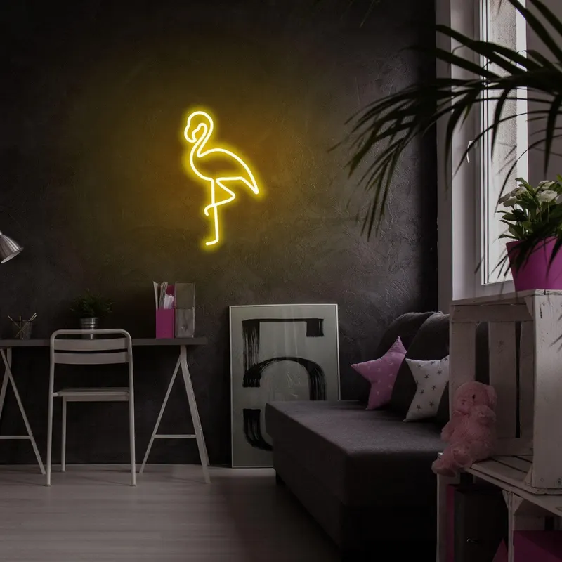 Aplica de Perete Neon Flamingo - Galben