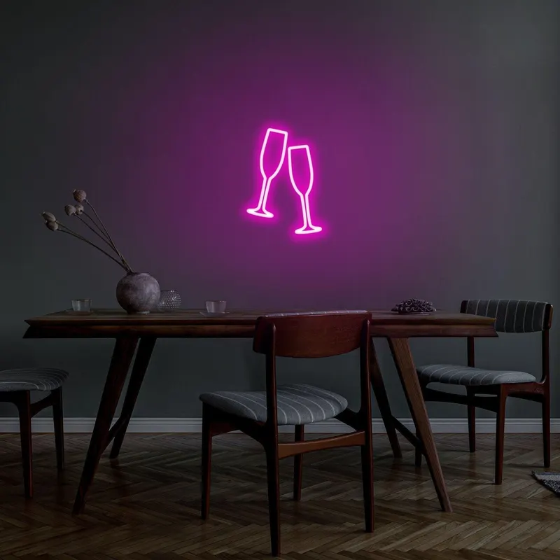 Aplica de Perete Neon Champagne Glasses - Roz