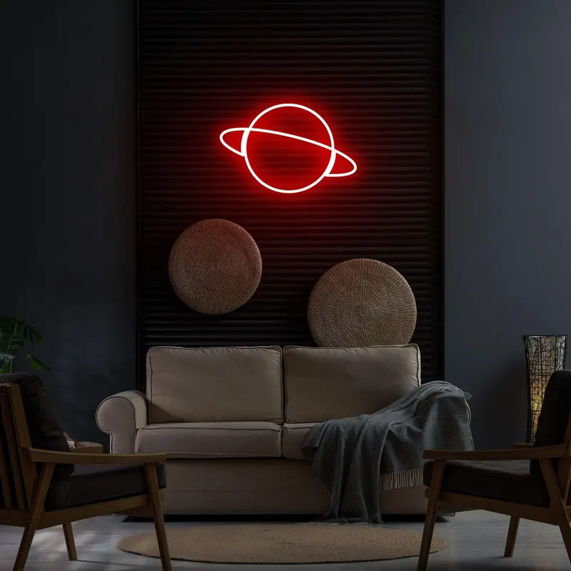Aplica de Perete Neon Saturn - Rosu