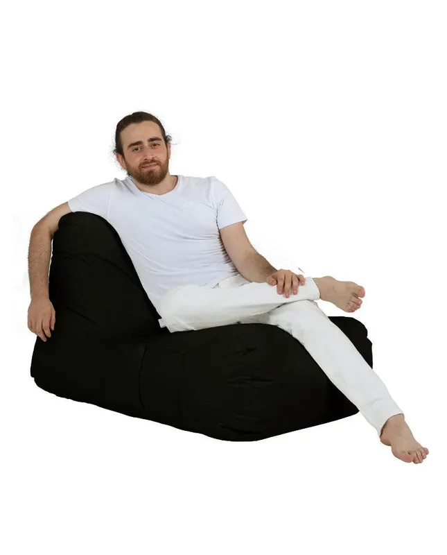 Fotoliu puf dehusabil, Interior/exterior, impermeabil, Garden Bean Bag, 105 x 75 x 65 cm - Negru
