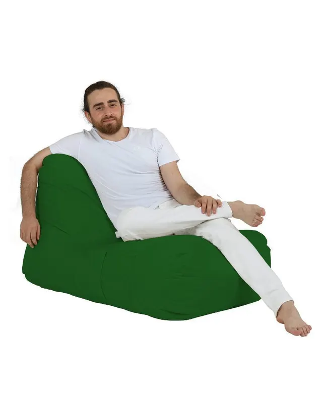 Fotoliu puf dehusabil, Interior/exterior, impermeabil, Garden Bean Bag, 105 x 75 x 65 cm - Verde