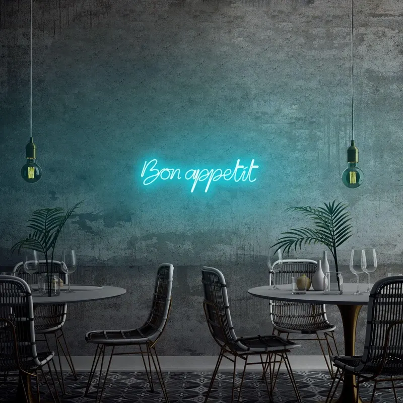Aplica de Perete Neon Bon Appetit - Albastru