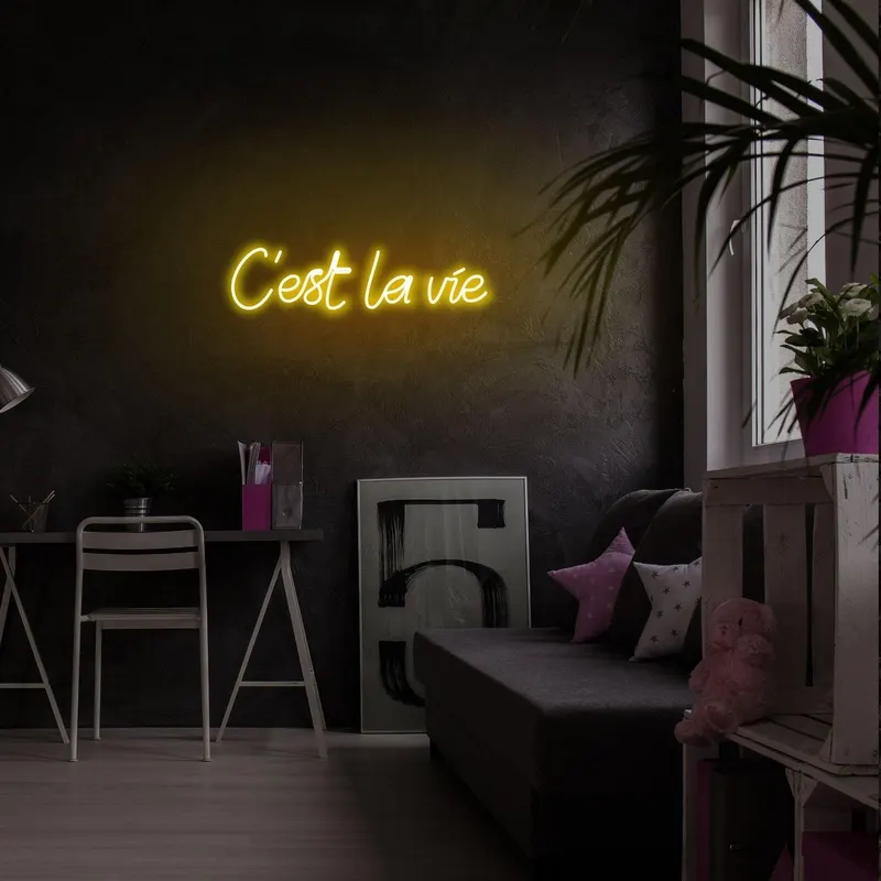 Aplica de Perete Neon C'est La Vi - Galben