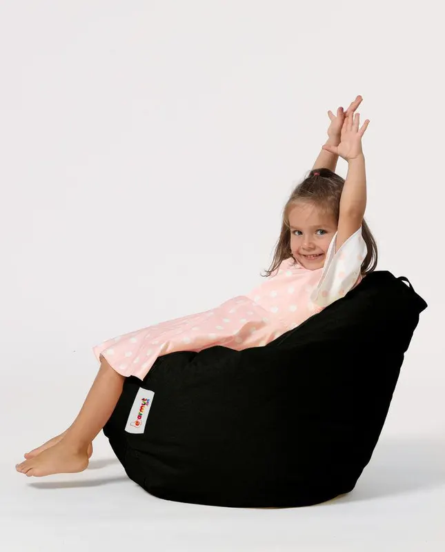 Fotoliu puf Gradina pentru copii, Bean Bag, Ferndale, impermeabil,Garden Bean Bag, 60 x 60 x 25 cm - Negru