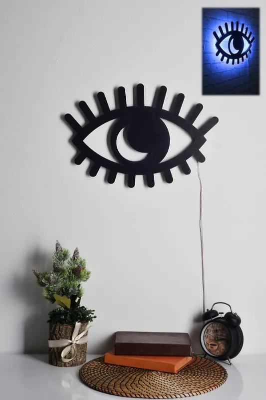 Iluminat decorativ LED Evil Eye, 45 x 30 cm - Albastru