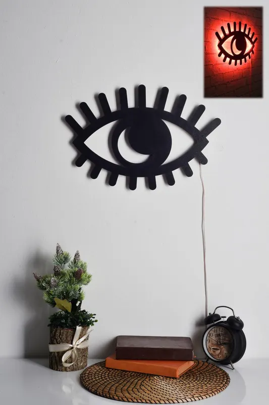 Iluminat decorativ LED Evil Eye, 45 x 30 cm - Roșu