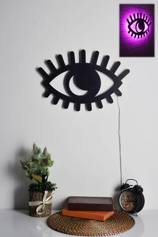 Iluminat decorativ LED Evil Eye, 45 x 30 cm - Roz
