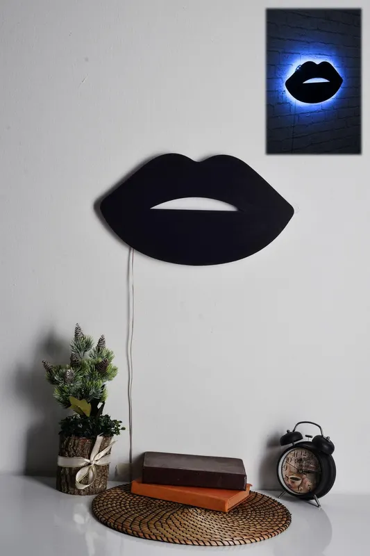 Iluminat decorativ LED Lips 2, 40 x 23 cm - Albastru