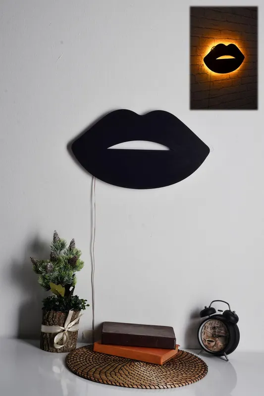 Iluminat decorativ LED Lips 2, 40 x 23 cm - Galben