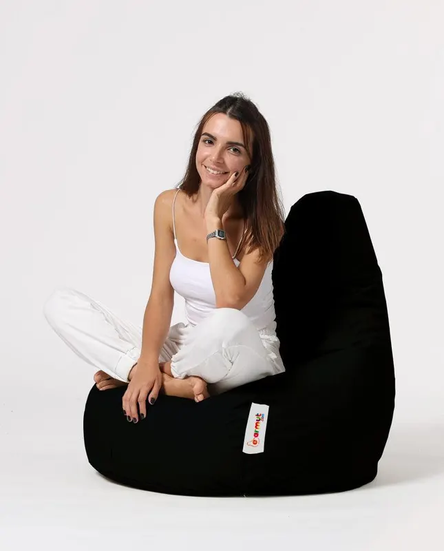 Fotoliu Puf tip Sac, Garden Bean Bag Large, 80 x 80 x 33 cm - Negru